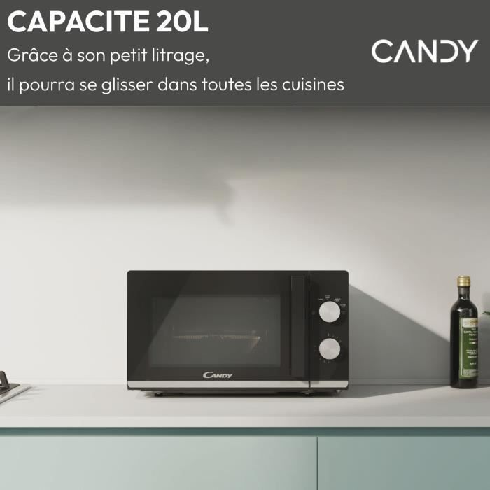 CANDY Moderna CMW20TNMB 700W 20L Zwarte Magnetron - Ontdooifunctie - Glazen Draaiplateau - 6 Vermogensniveaus