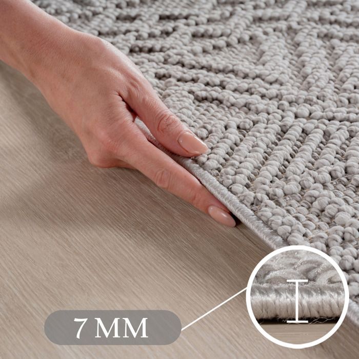 Carpetsale24 Tapis 240x340 cm Gris Design Vintage Bouclé Style Scandinave Moderne Tapis XL pour Salon Salle à Manger Chambre