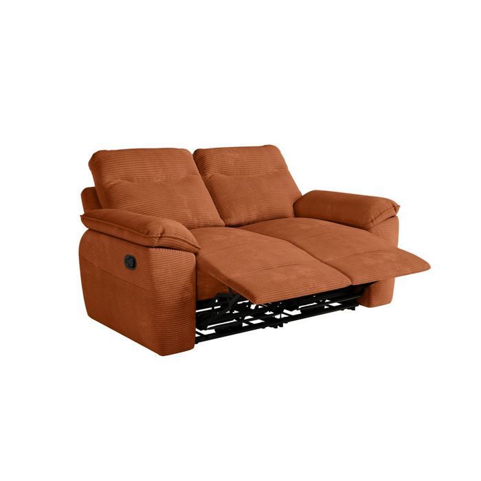 ROSS 2-sits manuell vilsoffa i manchestersammet - Terrakotta - B160 x D100 x H102 cm - LOUNGITUDE