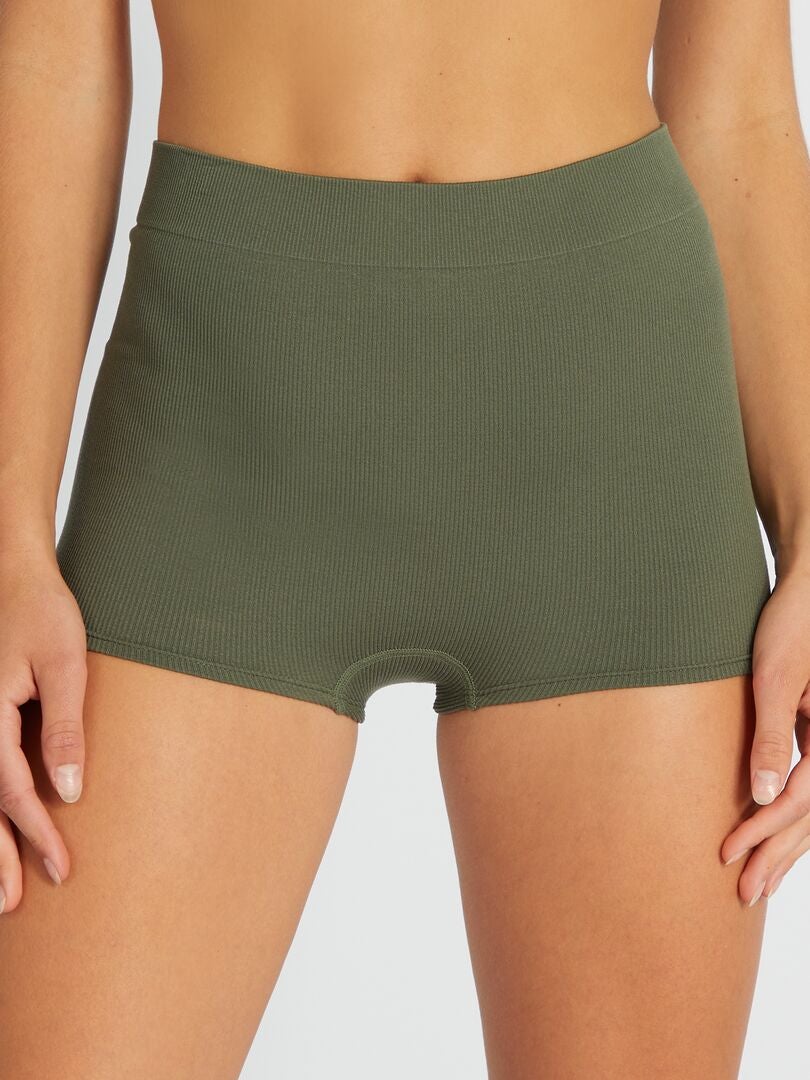 Set van 2 geribbelde gebreide culottes - zwart