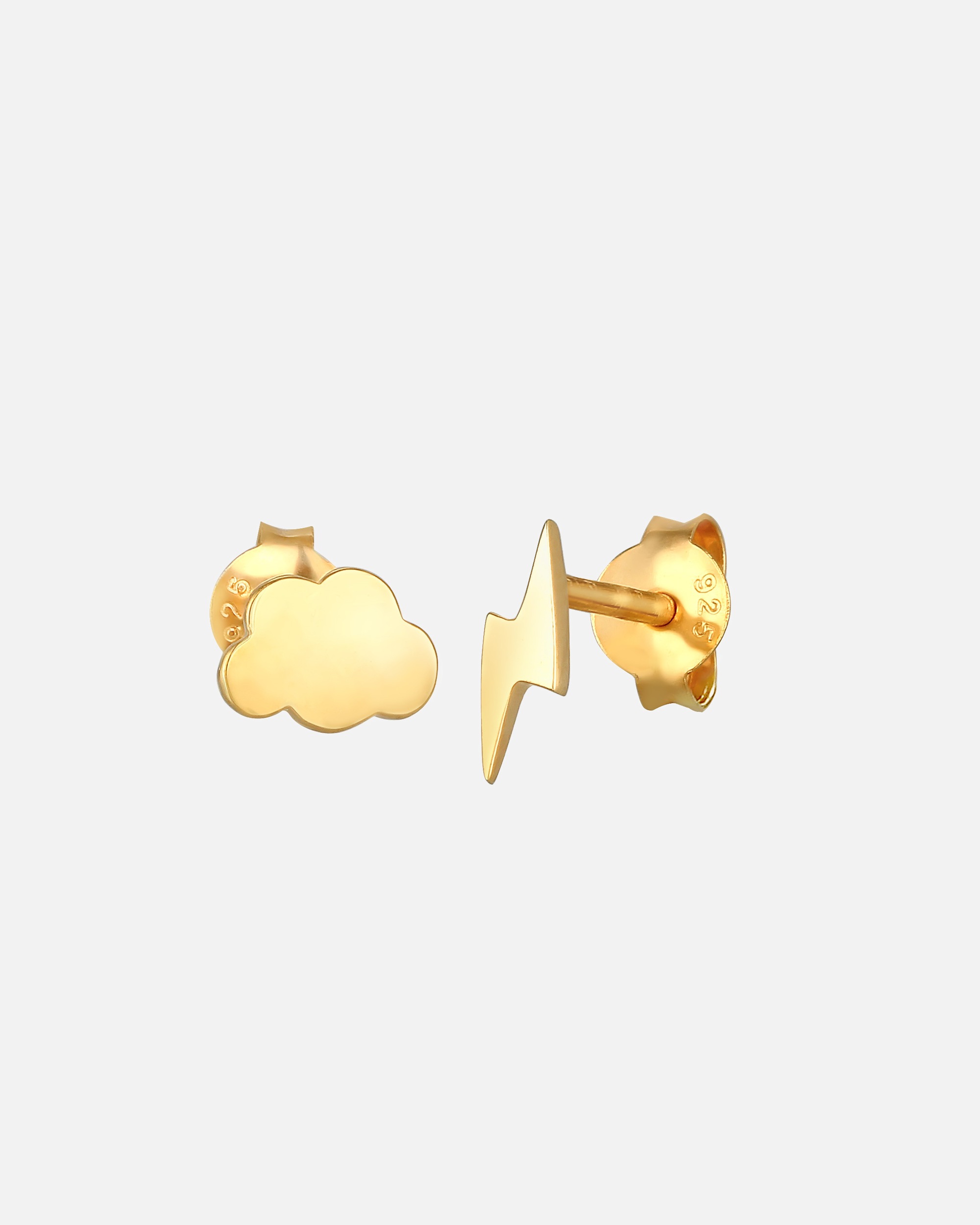 Elli Boucles d'oreilles pour femmes - Cloud Lightning Astro Look Trend Blogger en plaqué or argent 925 Sterling