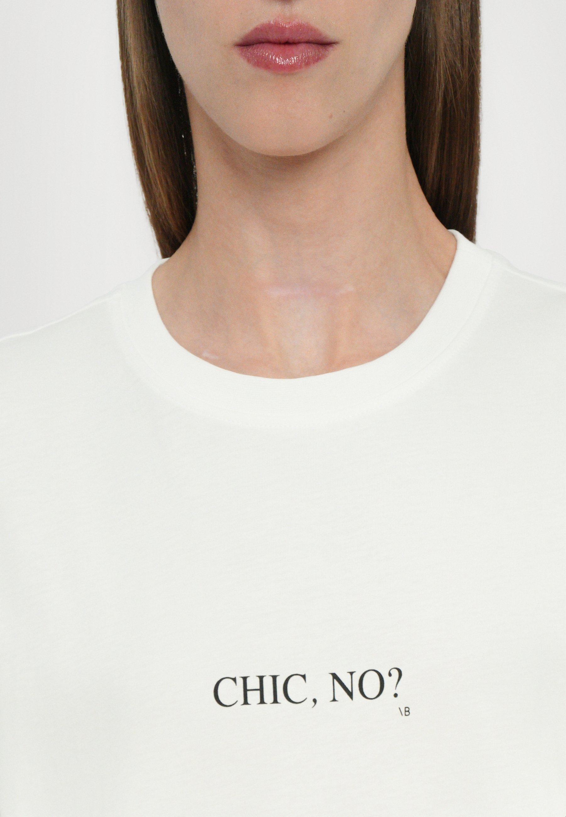 Victoria Beckham CLASSIC FIT SLOGAN TEE - Tričko s potlačou - biele