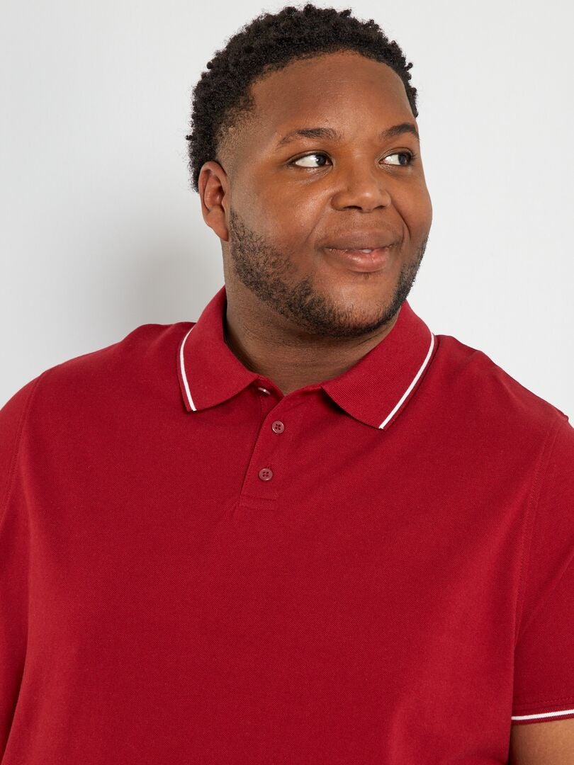 Katoenen poloshirt - bordeauxrood