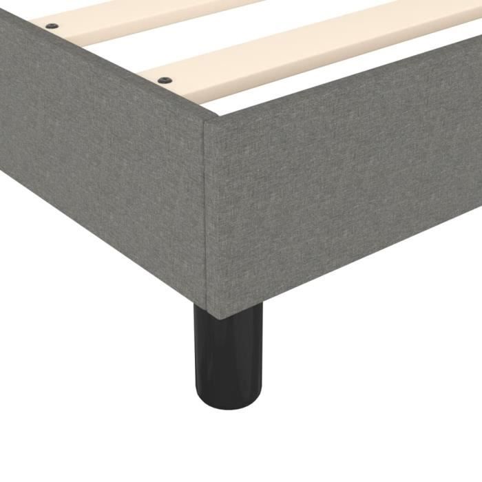 Base letto in tessuto grigio scuro 160x200 cm con molle - GAROSA - Imbottita - Gambe incluse