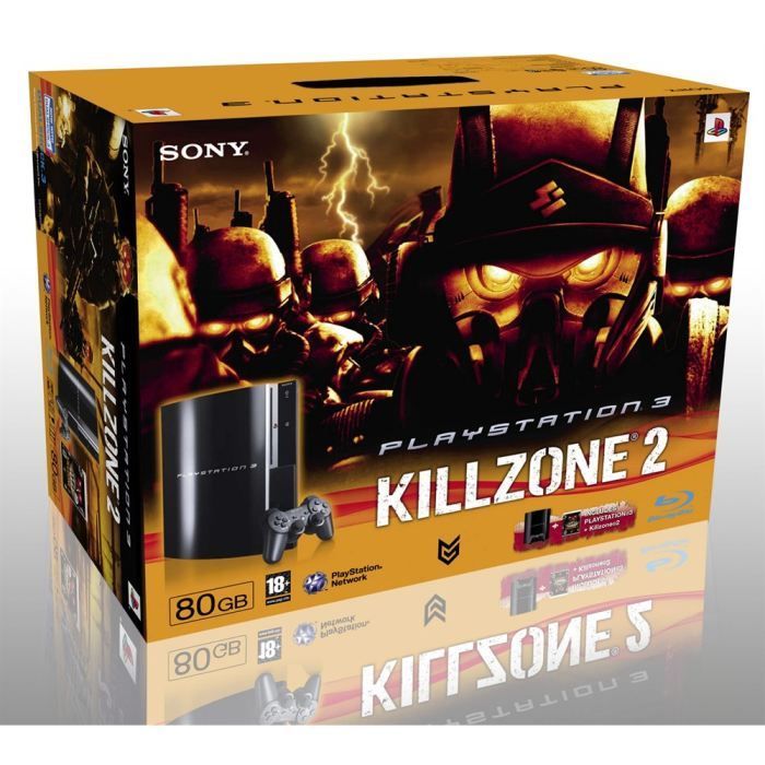 Console Sony PlayStation 3 / PS3 - 80 GB - Killzone 2 - Full HD - Disco Blu-ray - 1 ano de garantia