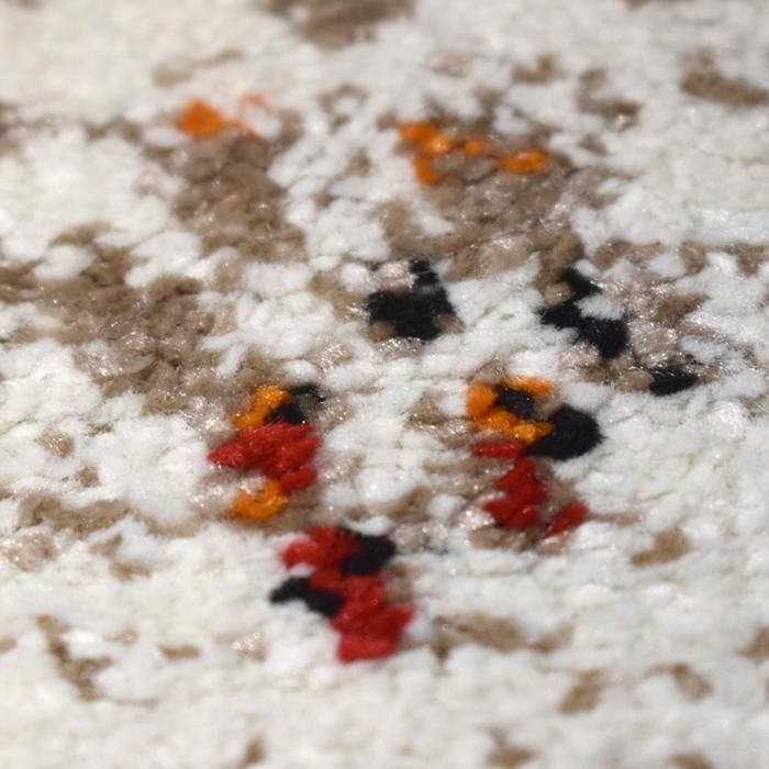 Tapis berbère 200x290 tissé motifs tribaux LYN8 MORA crème