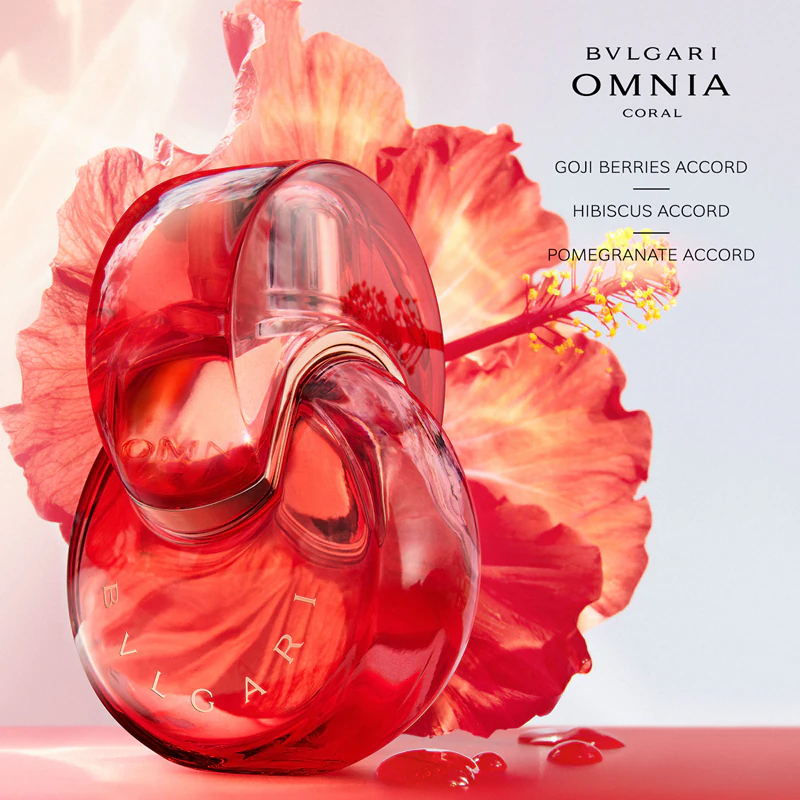 Frasco recarregável de BVLGARI Omnia Coral Eau de Toilette para mulheres