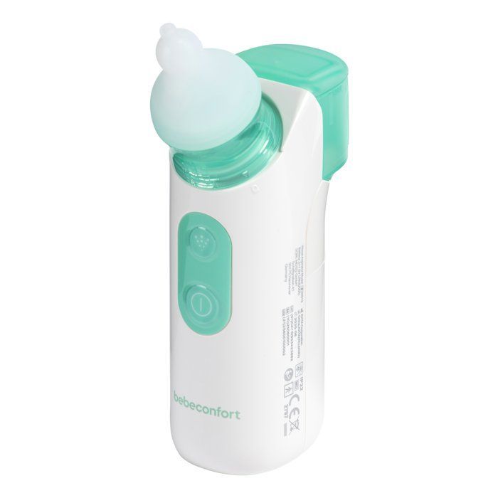 Aspiratore nasale elettrico BEBECONFORT con spray, 0+, pulizia nasale efficace e silenziosa, facile da pulire, bianco