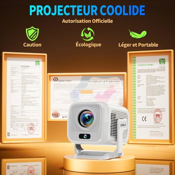 Proyector de vídeo portátil - CACTOSE - Full HD - WiFi 6 - Bluetooth 5.4 - 200 lúmenes ANSI