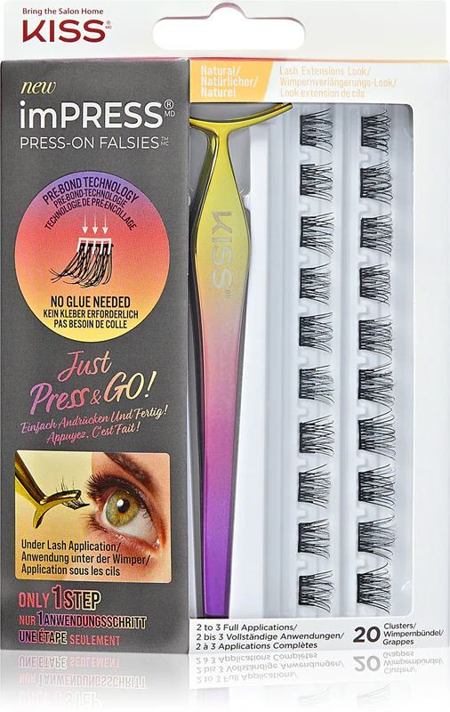 KISS imPRESS Press-on Falsies met geknoopte wimpers