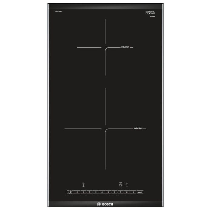 Placa vitrocerámica BOSCH PIB375FB1E - 2 zonas de inducción - Inicio rápido - Bloqueo de seguridad para niños