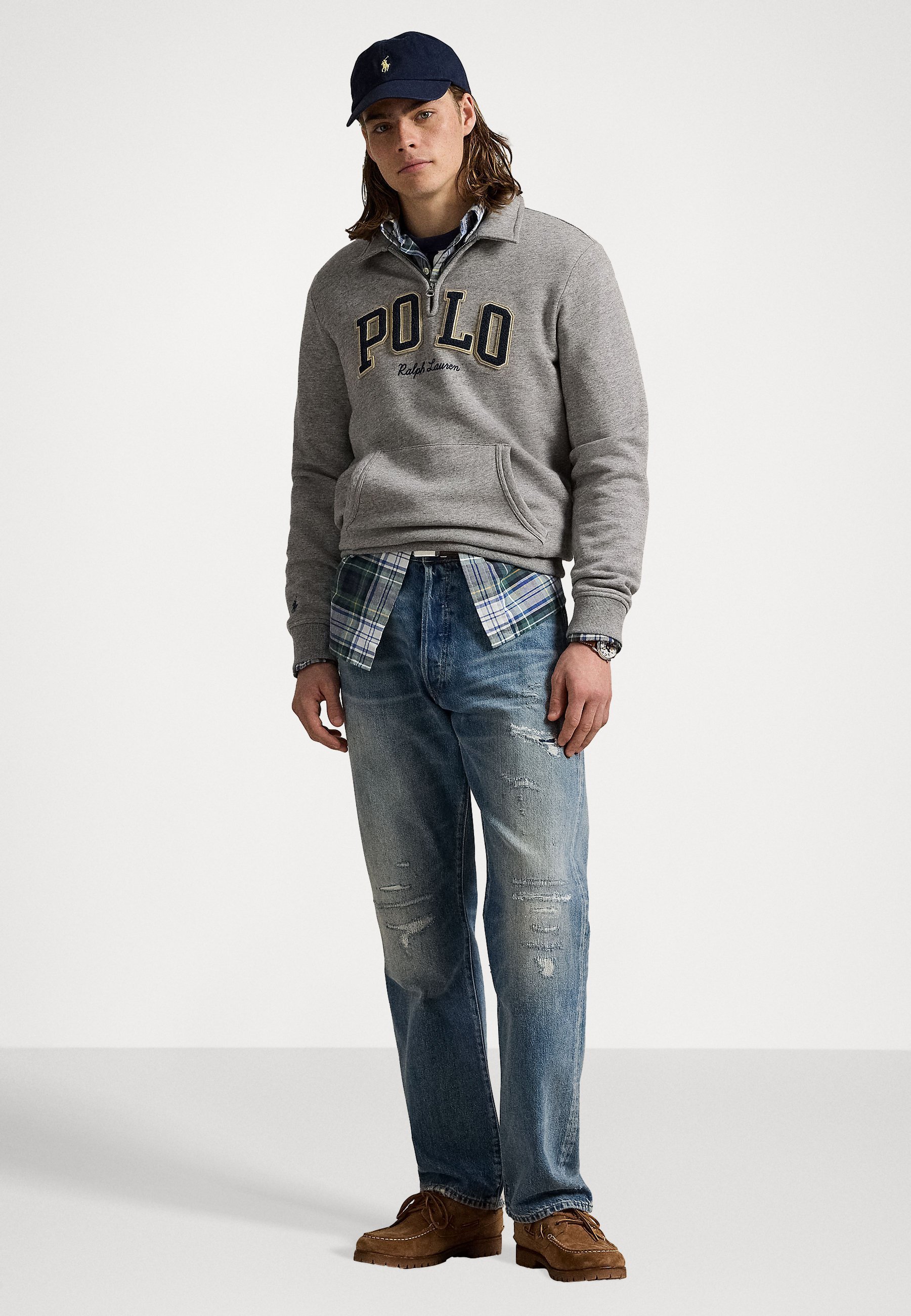 LOGO FLEECE COLLARED SWEATSHIRT - Genser - dark vintage heatherPolo Ralph Lauren