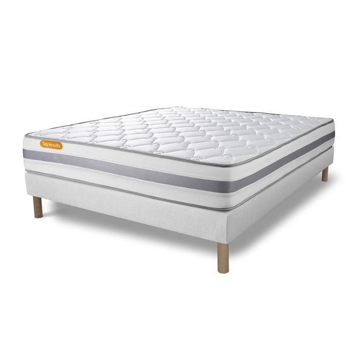 Matelas + sommier 160x200 Memo Spring Ressorts ensachés 3 zones de confort MAXI épaisseur