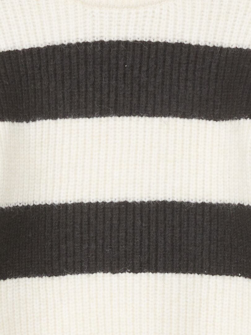 Sweter z grubej dzianiny - CZARNY