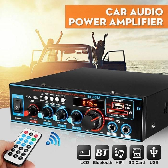 Amplificador Bluetooth 5.0 BT-309A de 220 V y 800 W para altavoces (enchufe europeo)