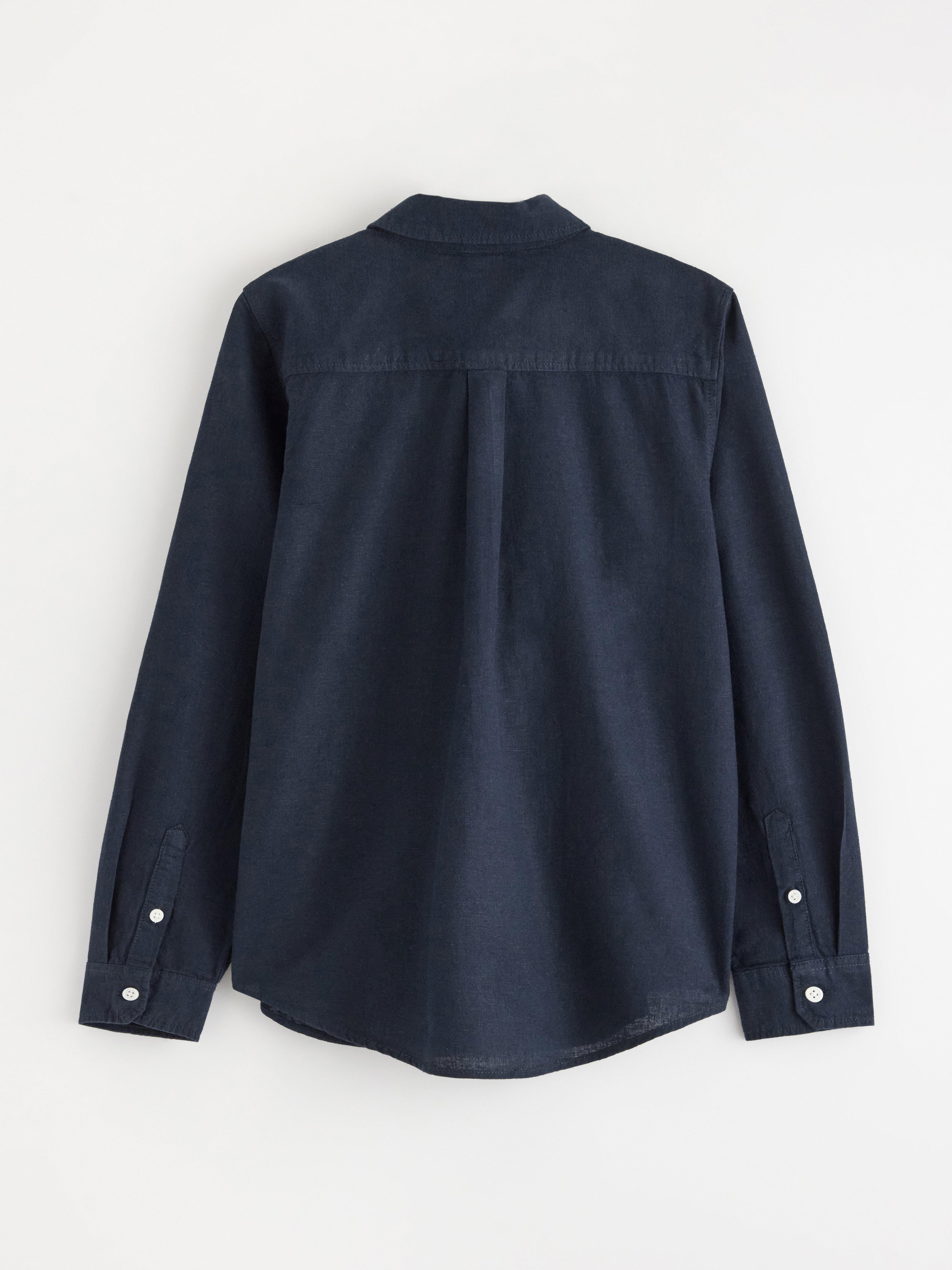Skjorta i linneblandning Dark Navy