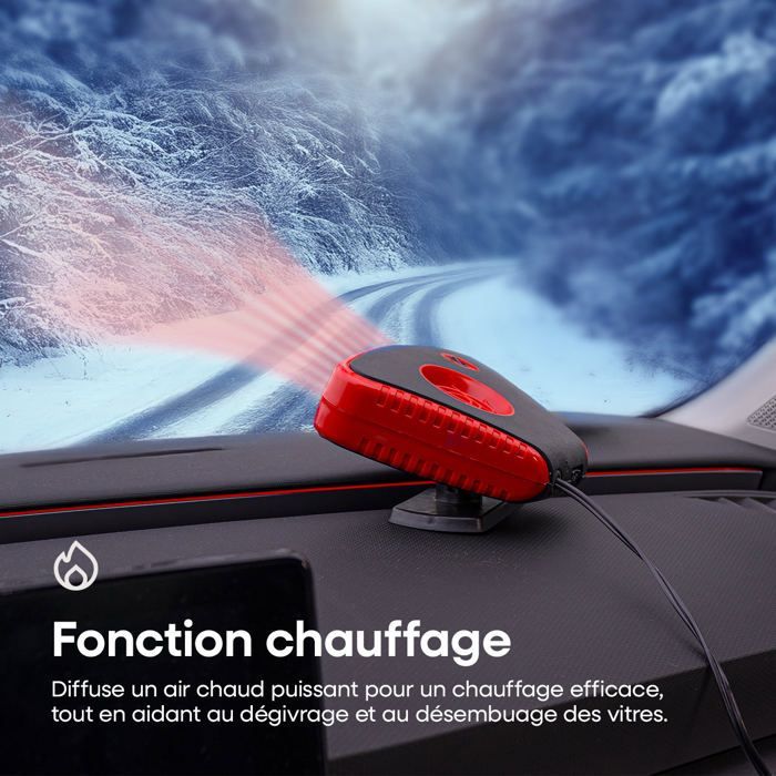 DEFROST/FAN HEATER WITH HANDLE AND LIGHT 12V AMIO