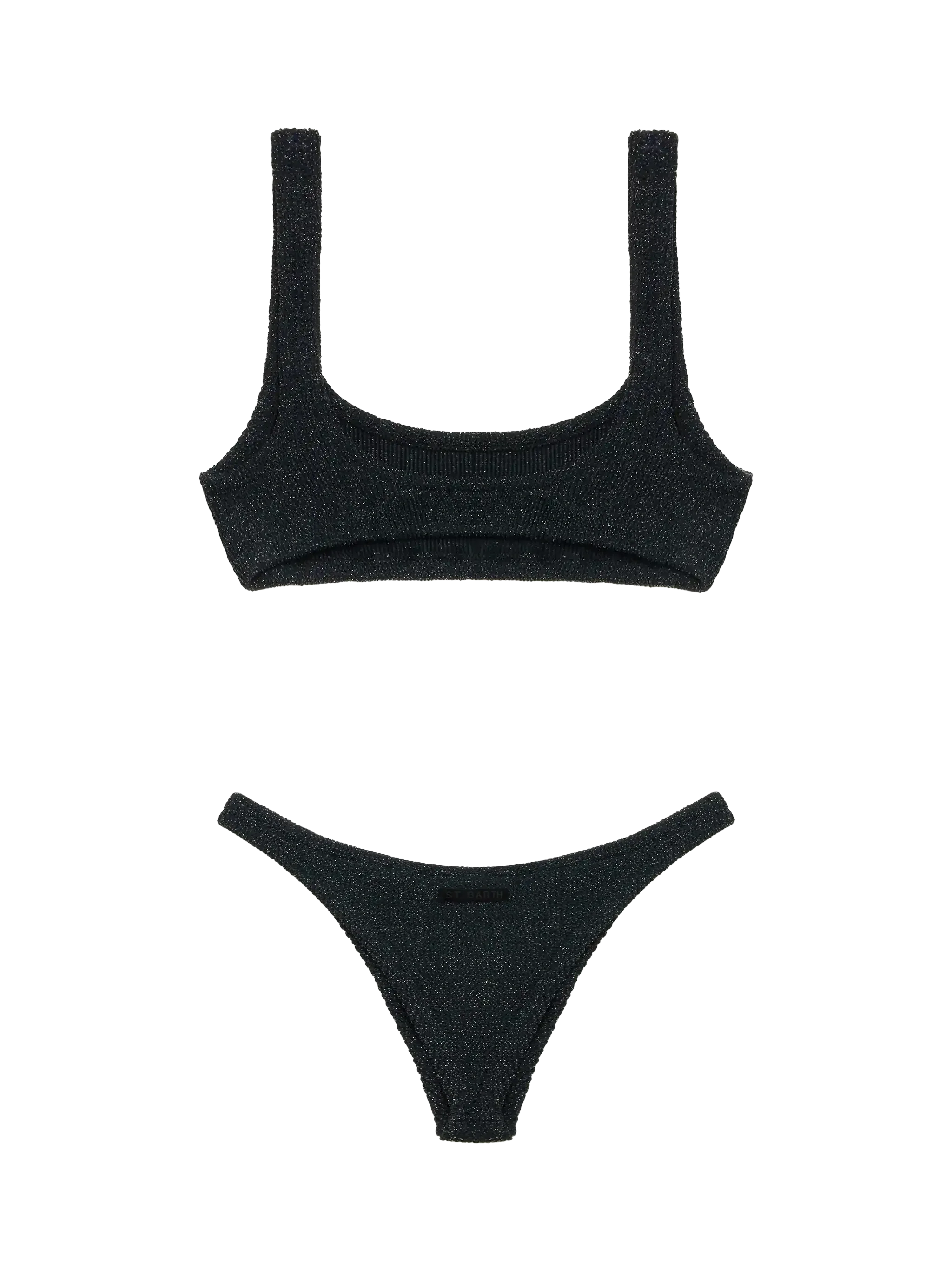 Klassieke bikini van tessuto gekreukt lurex Naima Naomi in nero