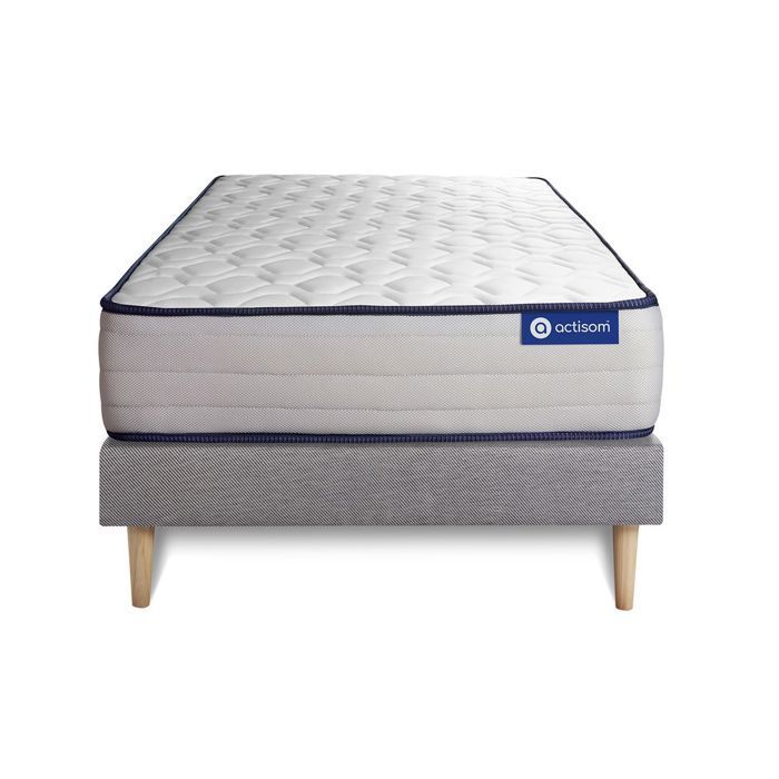 Matras en bedbodemset 90x200 cm - Grijze bedbodem (montage vereist) - Actimemo Form