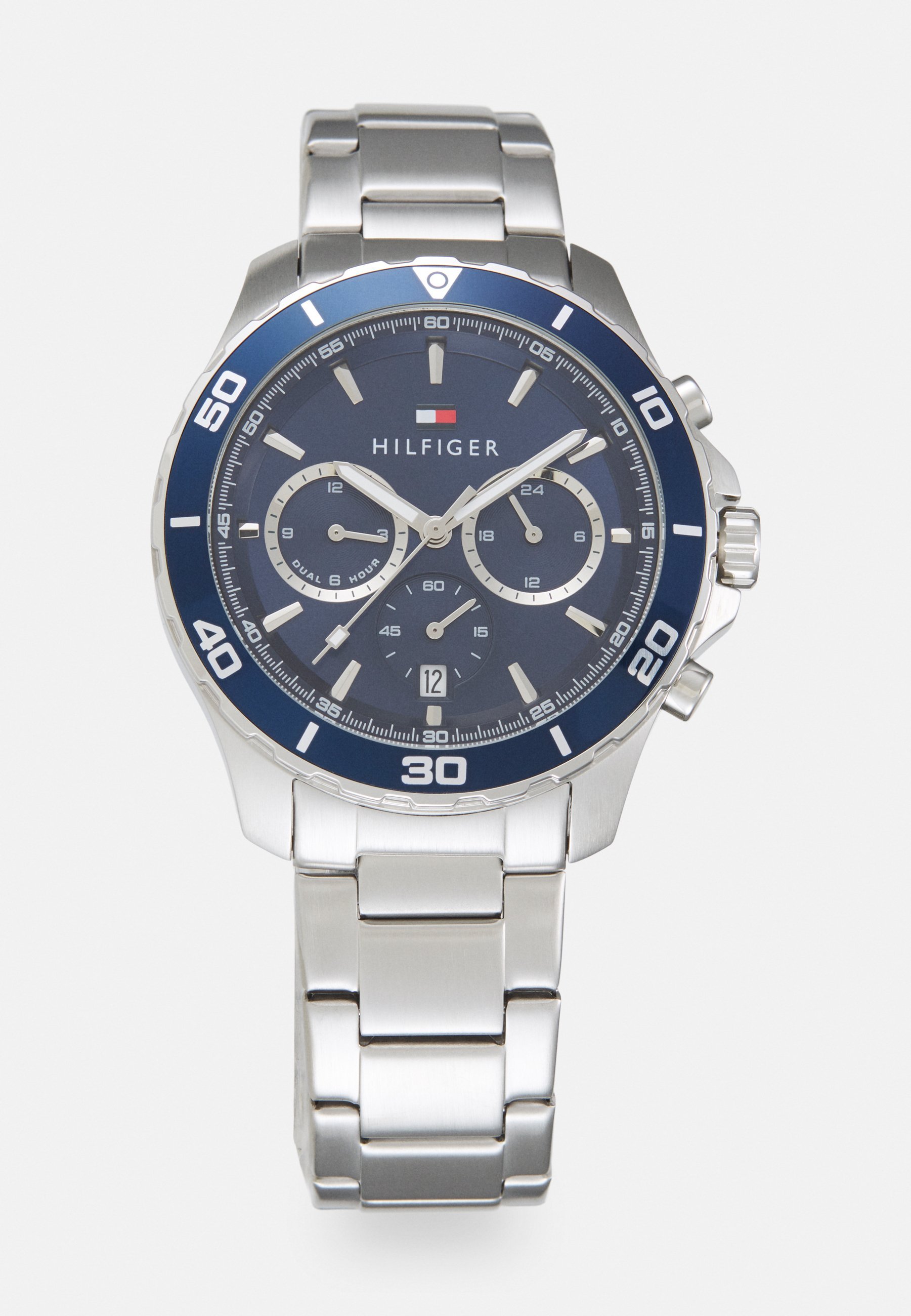 Tommy Hilfiger chronograaf horloge - zilverkleurig/blauw