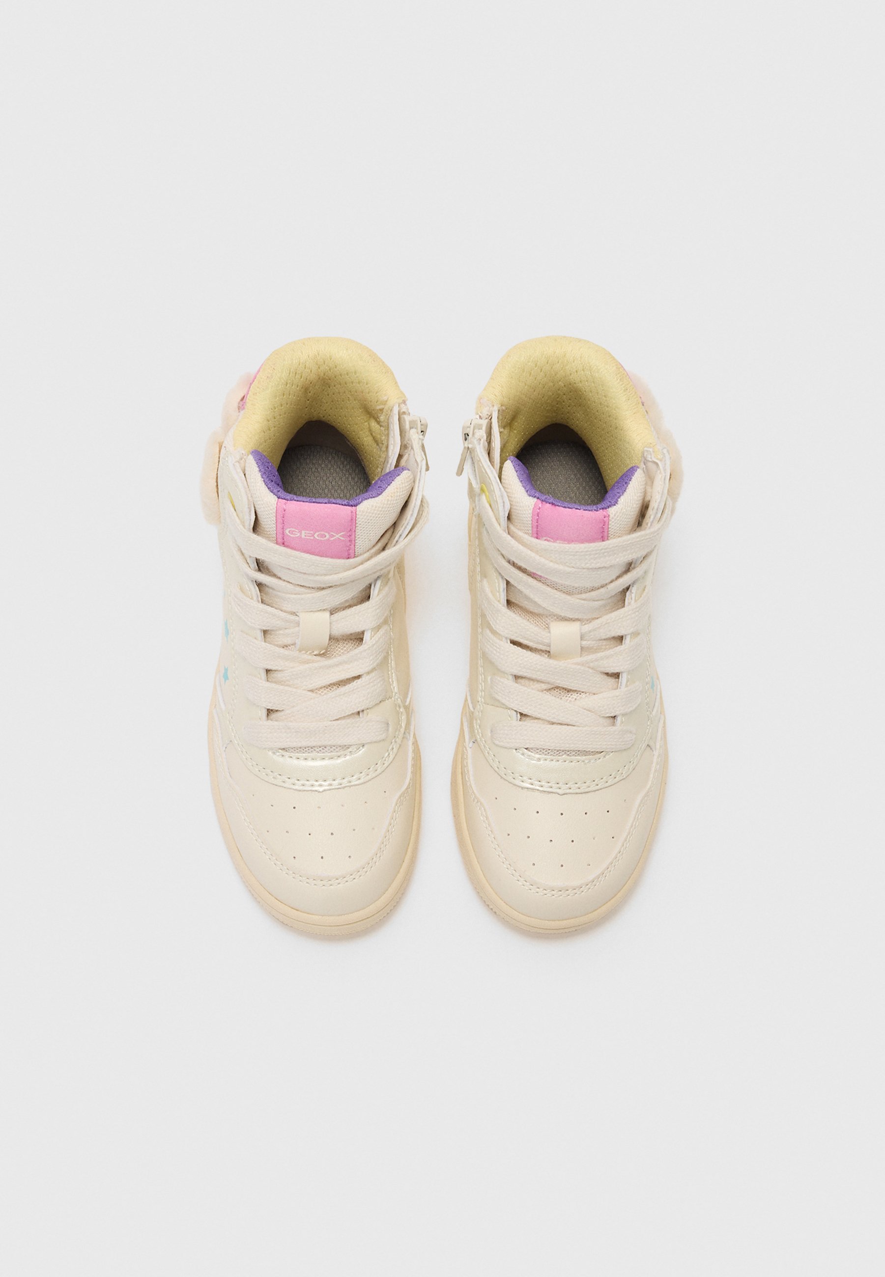 Geox WASHIBA - Baskets montantes - ivoire/multicolores