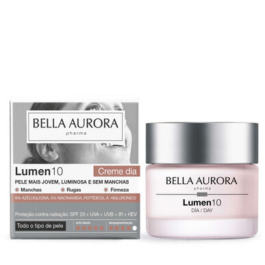 Bella Aurora Lumen 10 -päivävoide tummille läiskille, ikääntymistä ehkäisevä ja pigmenttimuutoksia ehkäisevä kasvovoide, 50 ml