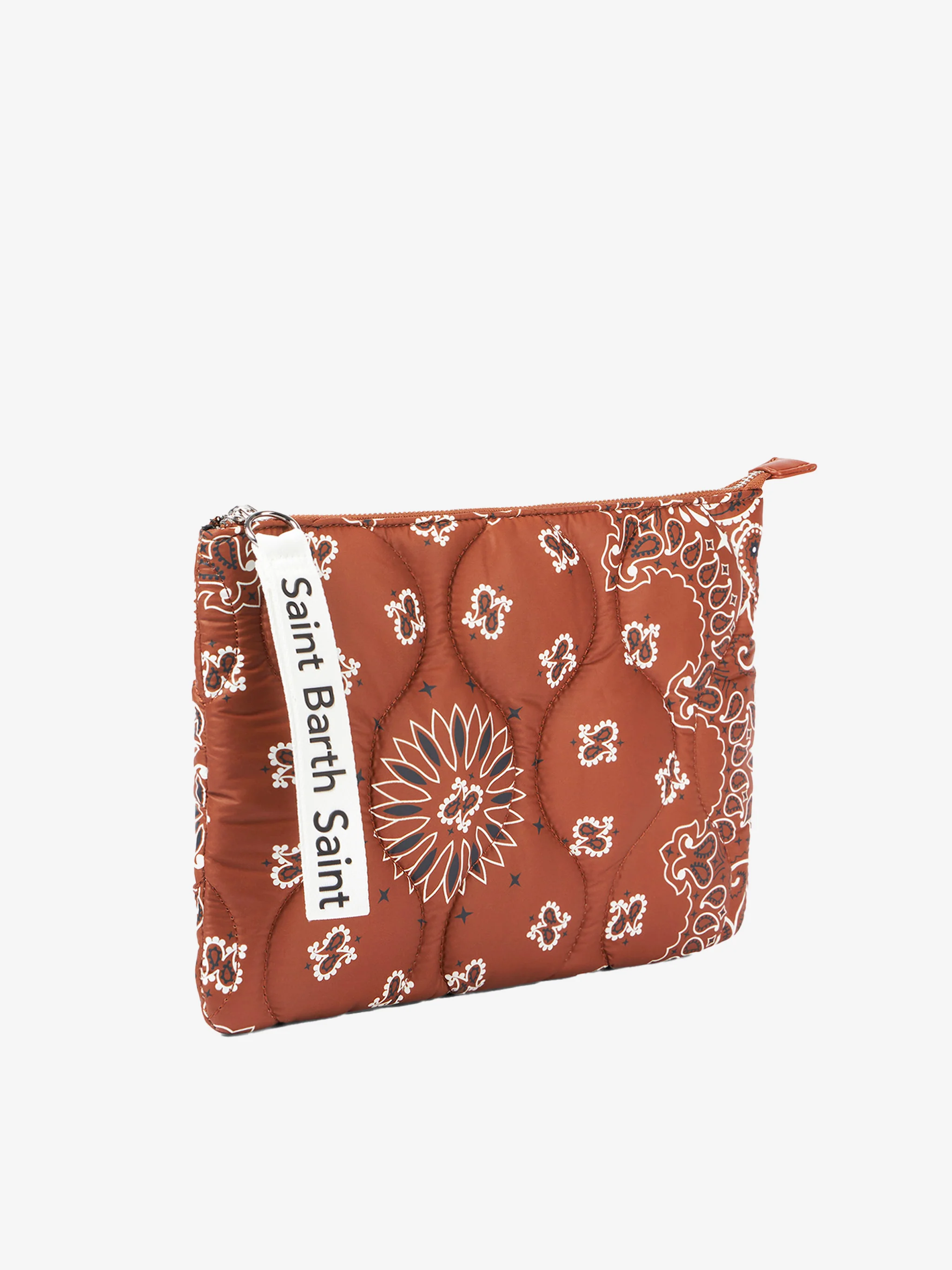Bolsa de mão acolchoada com estampa de bandana