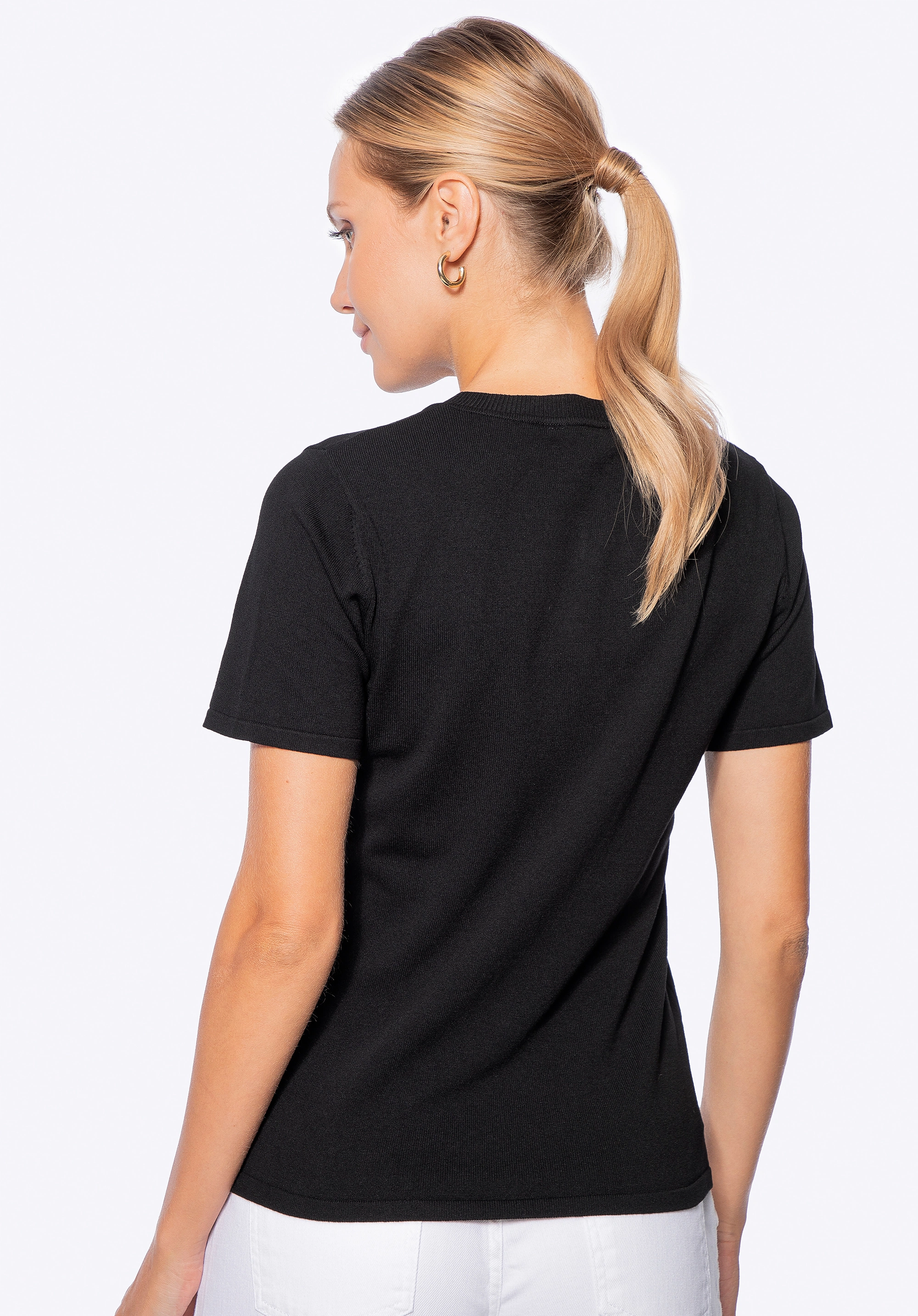 Sweter damski z krótkim rękawem czarny