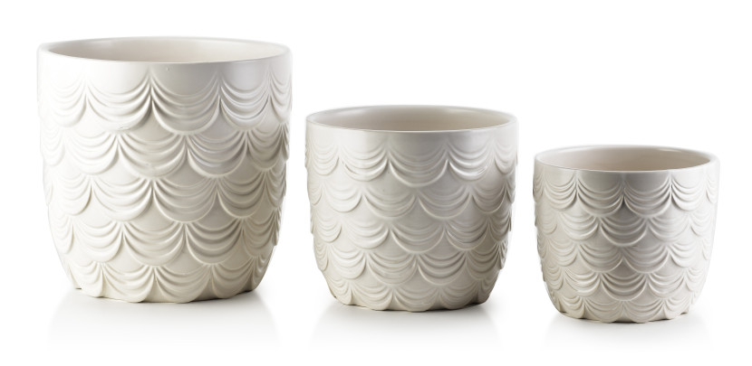 Komplet 3 doniczek ceramicznych NEVA