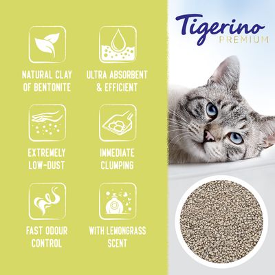 Tigerino Premium Katzenstreu – Zitronengrasduft