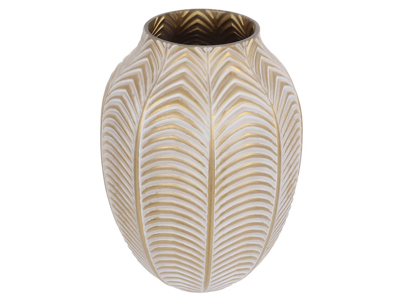 Wazon szklany 25 cm złoto-biały