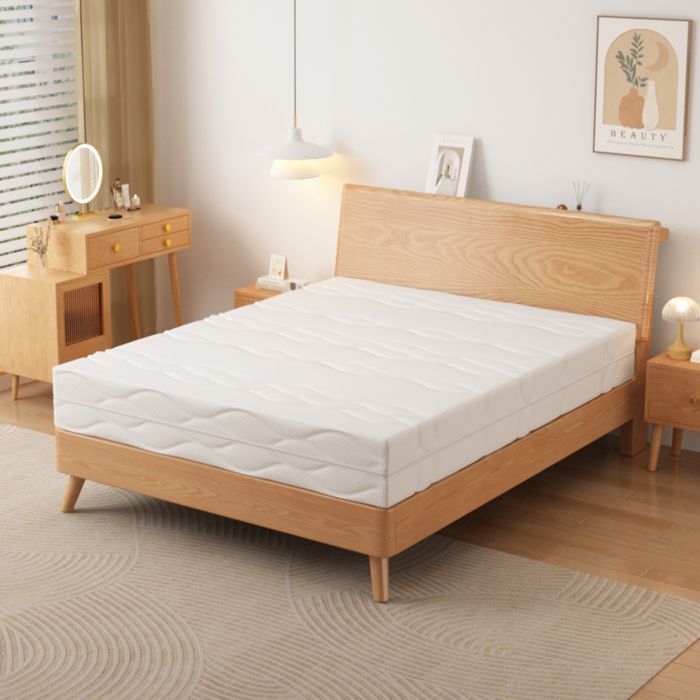 Spring mattress for adults, 180x200 cm, firmness H3, 20 cm thick, ergonomic 7 zones, foam, white