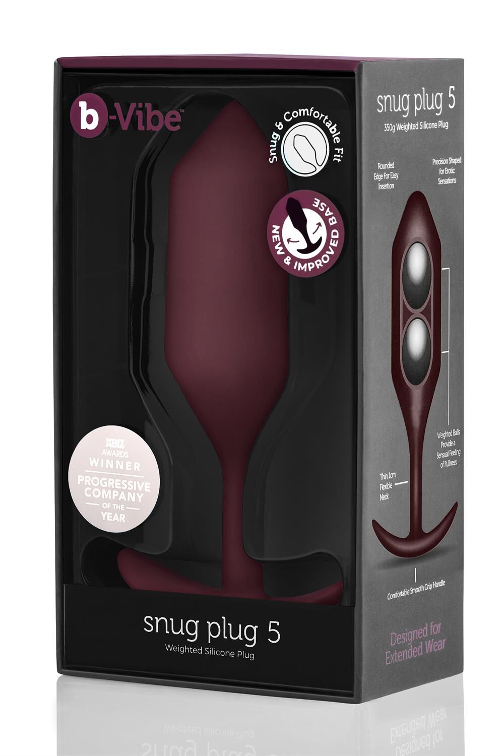 B-Vibe Snug Plug 5 tamnocrveni
