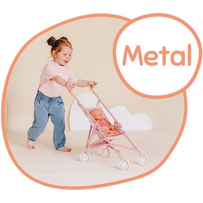 SMOBY - Babyverpleegster - Kinderwagen - Voor poppen - Praktisch en lichtgewicht - Gemakkelijk op te vouwen - Geschikt voor kinderen vanaf 2 jaar