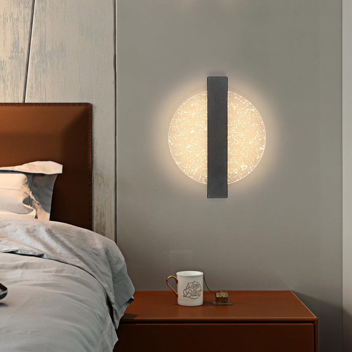 DELIPOP Applique Murale LED 12W, 3 Température de couleur réglable Lampe Murale Intérieure Moderne - pour Chambre, Escalier - Noir