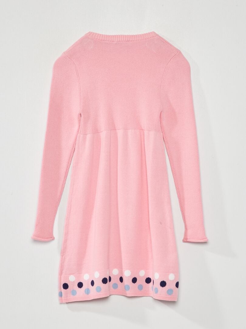 Maxi-trui met wijde pijpen en stippen - ROZE