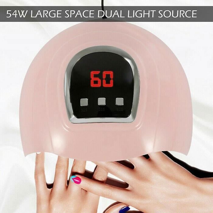 Vernis à ongles,54w Pro Nail Polish Dryer Lampe Led Uv Gel Acrylique Durcissement Lumière Minuterie de Manucure[D387888380 PEINTURE