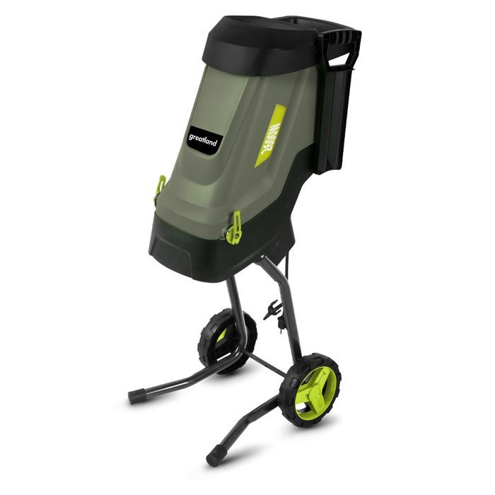 Trituradora eléctrica de jardín de 2600 W con bolsa recolectora de 45 L.