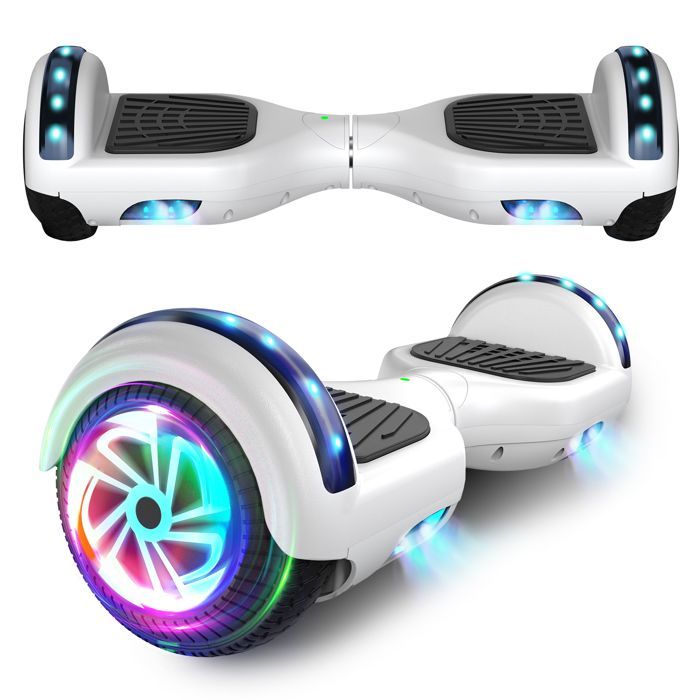 Hoverboard, patinete eléctrico autoequilibrado de 6,5 pulgadas con Bluetooth, ruedas y luces LED para niños y adultos.