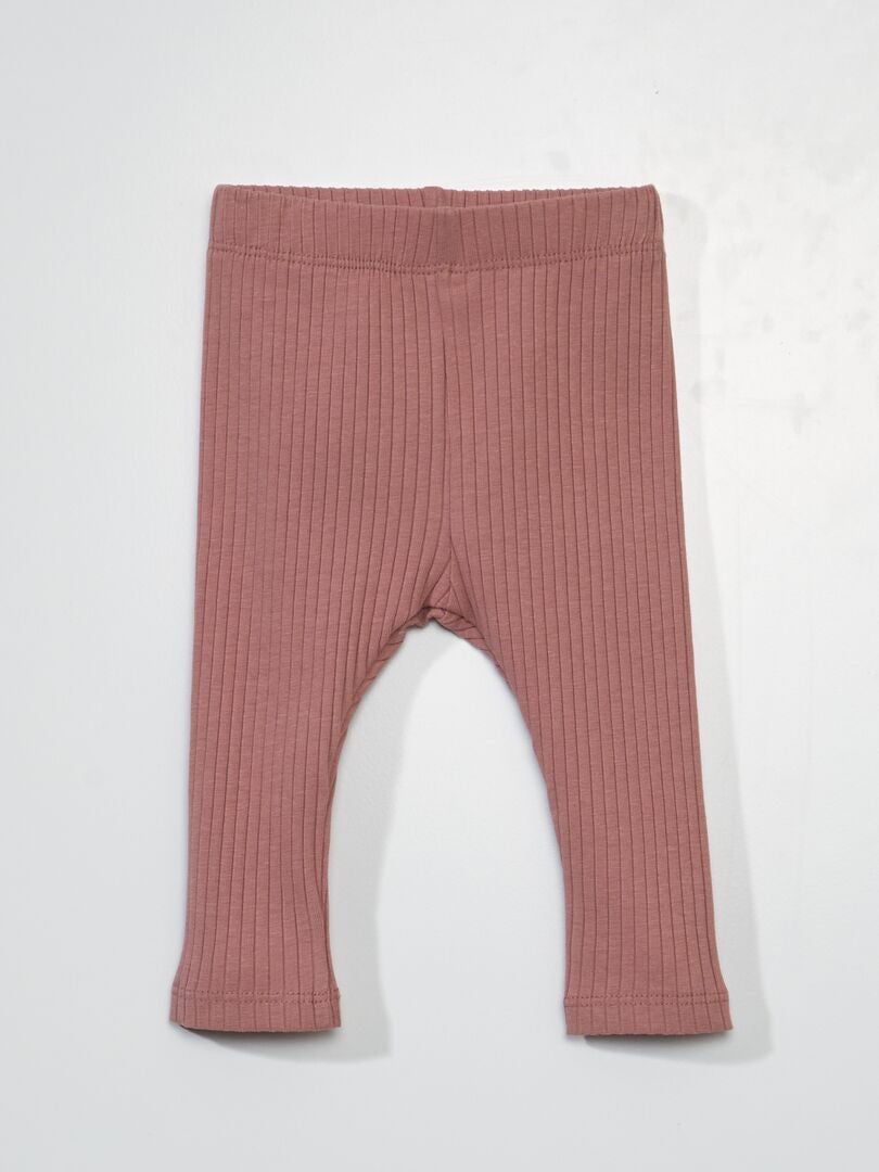 Conjunto de 2 leggings unisex acanalados - ROSA
