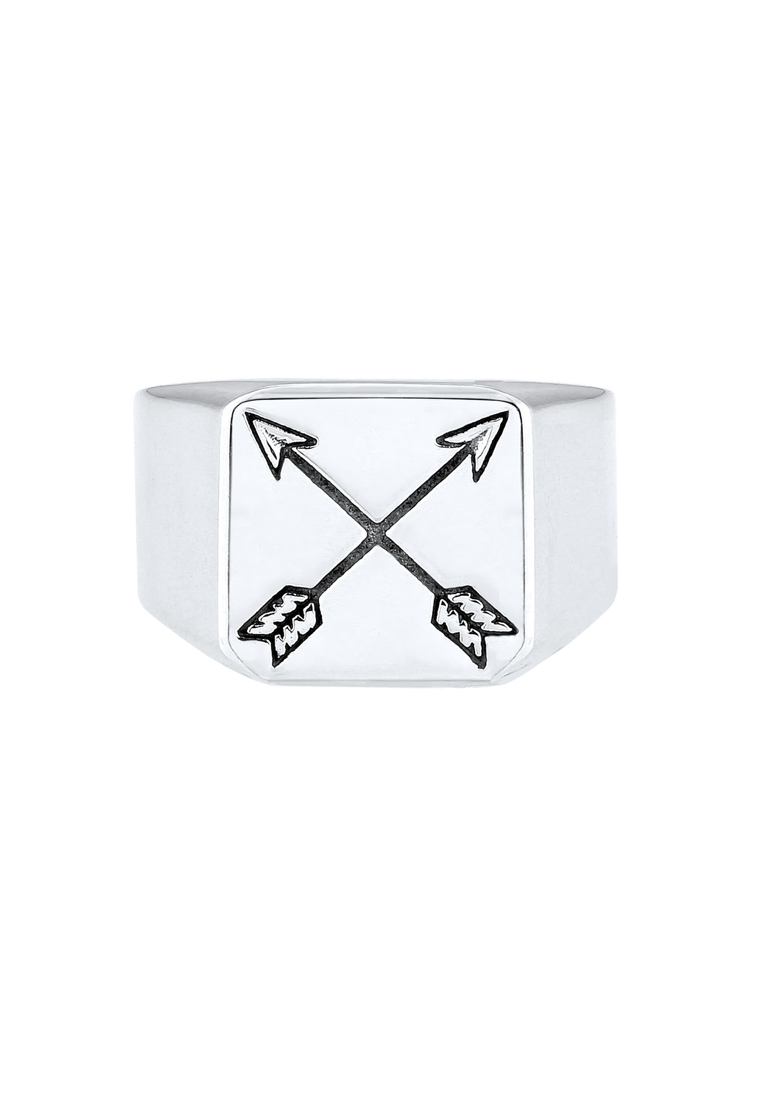 KUZZOI Chevalière Flèche Base Mat Bague Homme-(925/1000) Argent