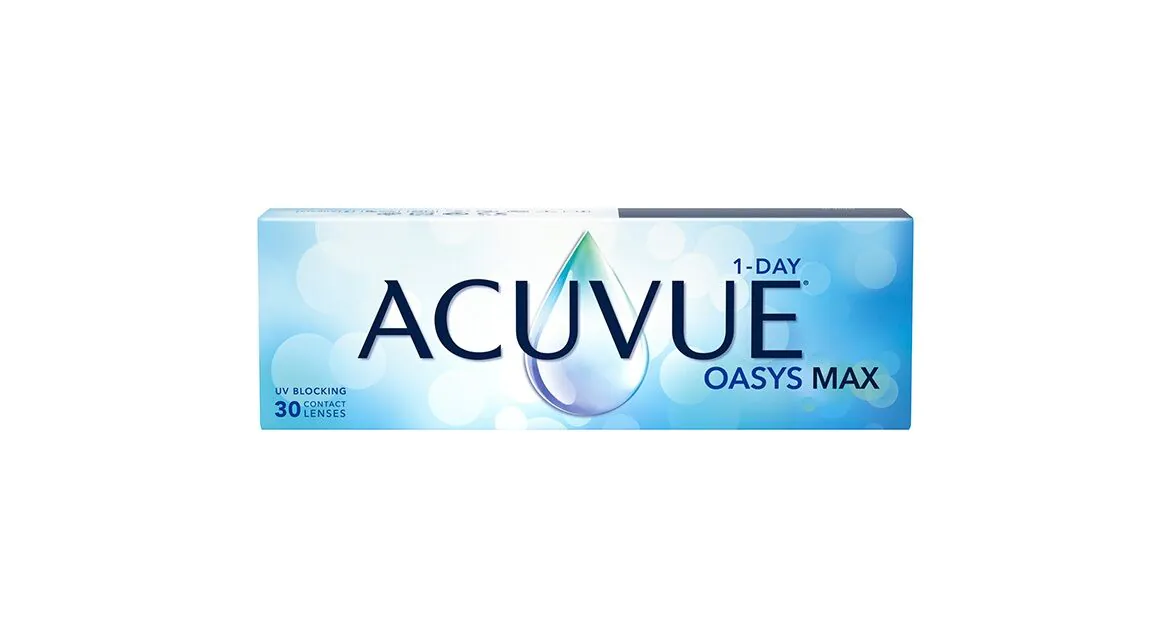 Acuvue Oasys 1-Day Max, Soczewki kontaktowe jednodniowe, Moc -2.5