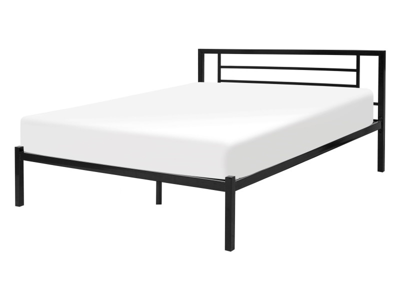Łóżko metalowe 140x200 ze stelażem czarne