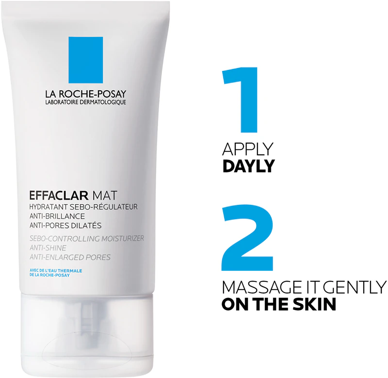 La Roche-Posay Effaclar Mat: cuidado hidratante e matificante para pele oleosa e com tendência a acne.