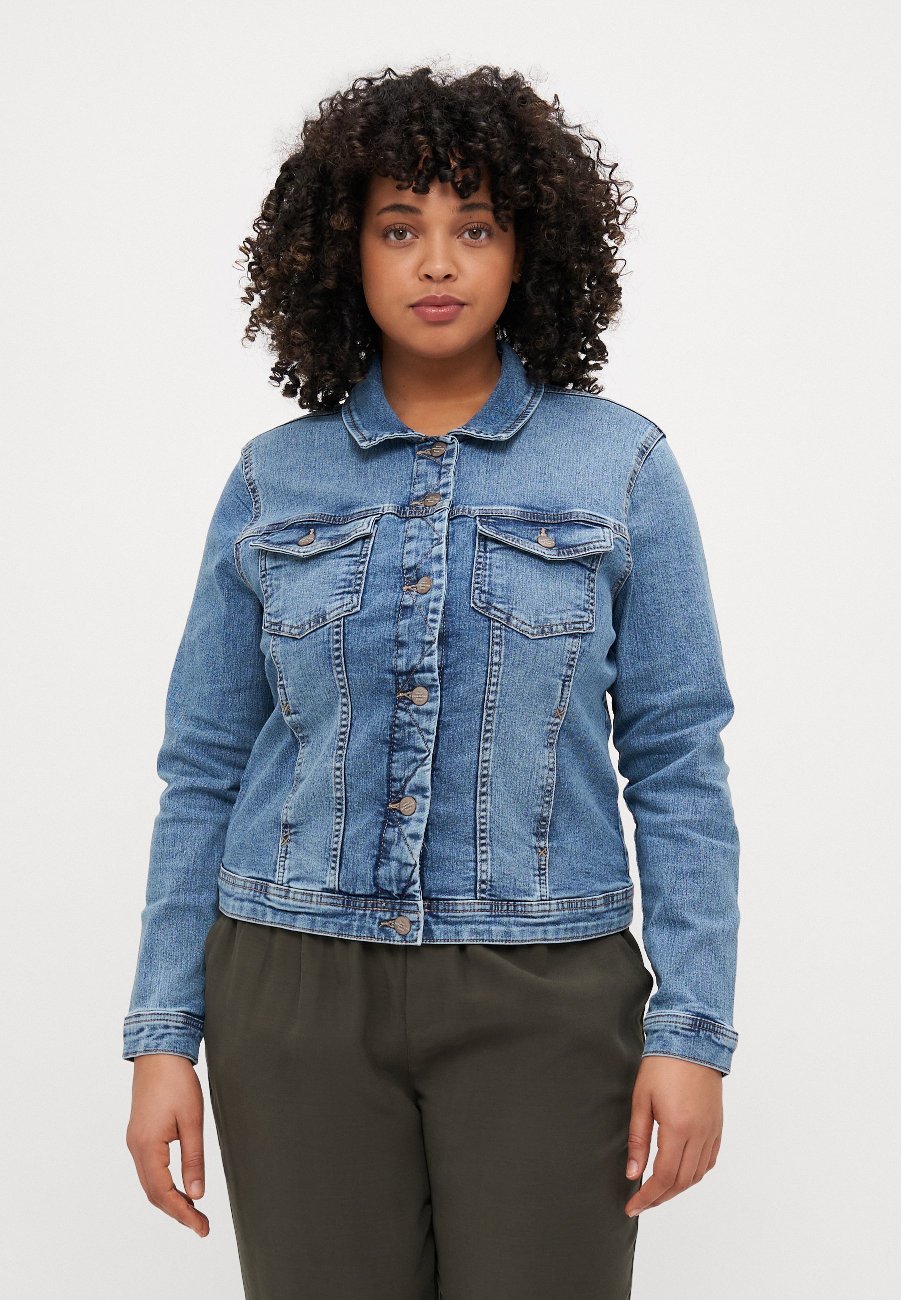 SOLO Giacca Carmakoma CARWESPA - Giacca in denim - denim azzurro