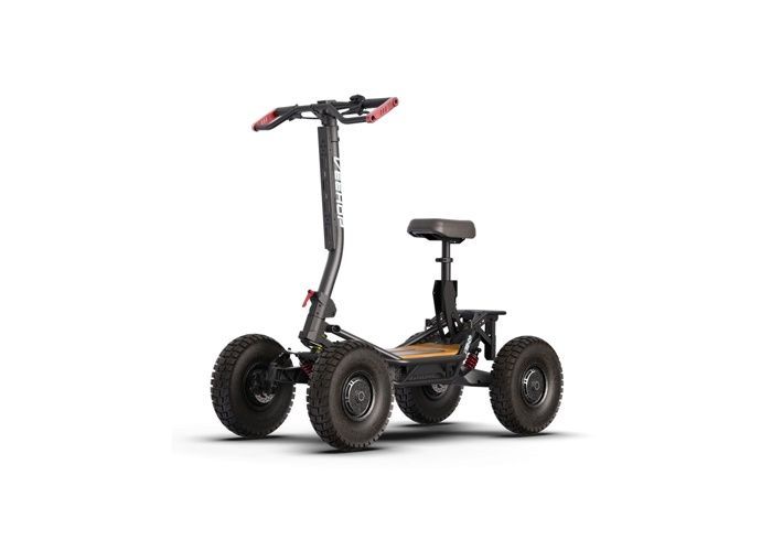 Scooter eléctrico todoterreno de 4 ruedas VEEHOP para personas con movilidad reducida y personas mayores, 4 motores, 6400W - 60V 38.4Ah, negro, con asiento.