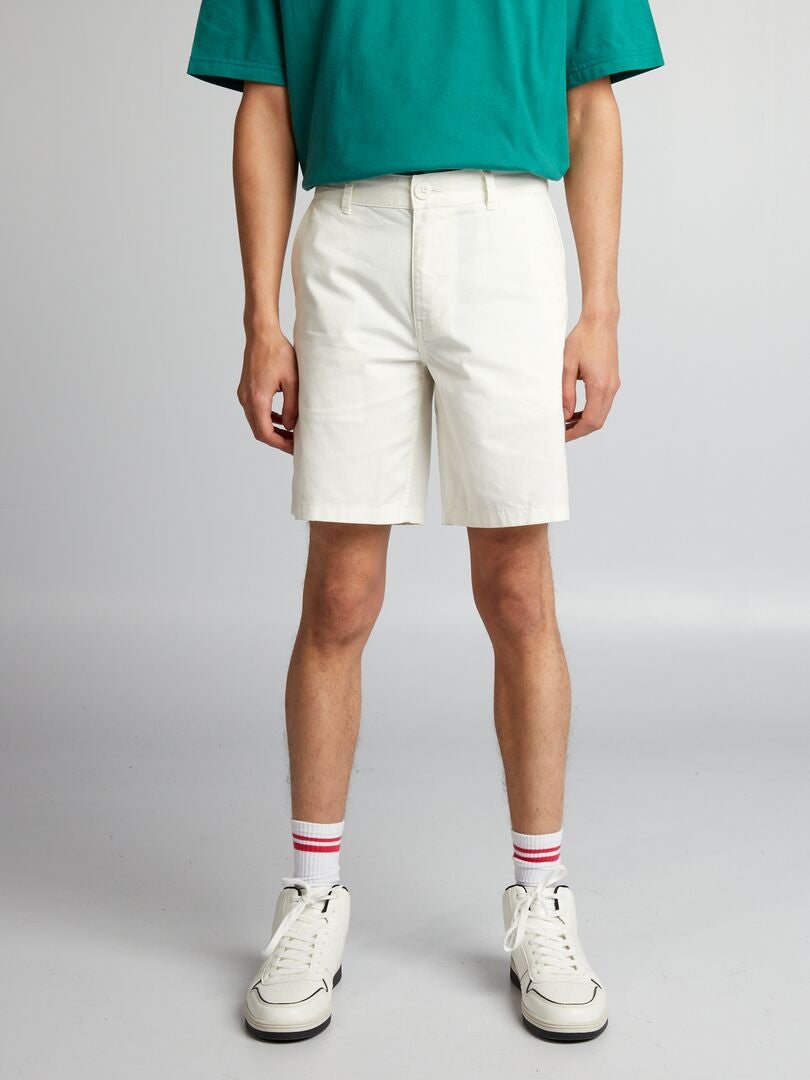Bermuda chino de sarja - BRANCA