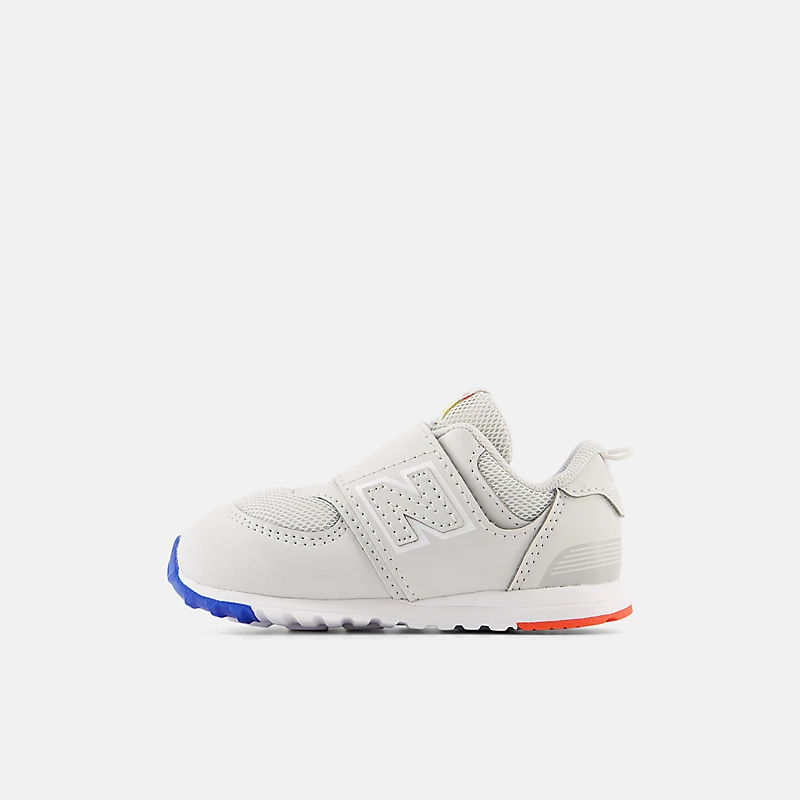 Baby 574 NEW-B Velcro - Cinza Fosco com Detalhe Casca de Limão