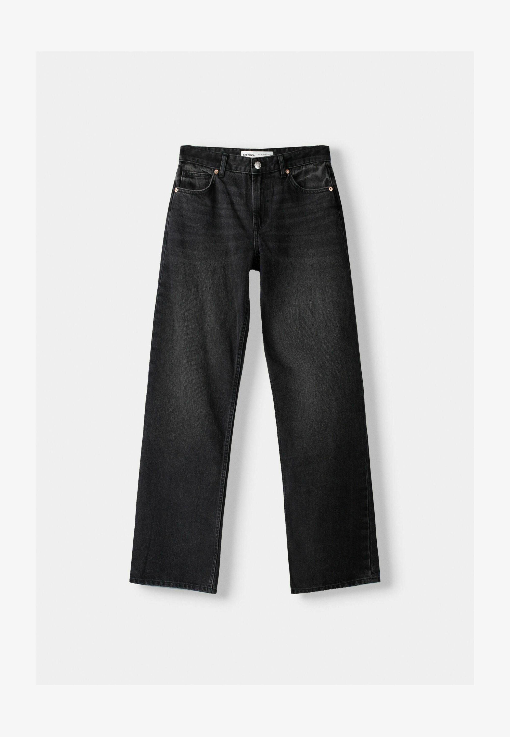 Bershka jeans met rechte pijpen - gemêleerd donkergrijs