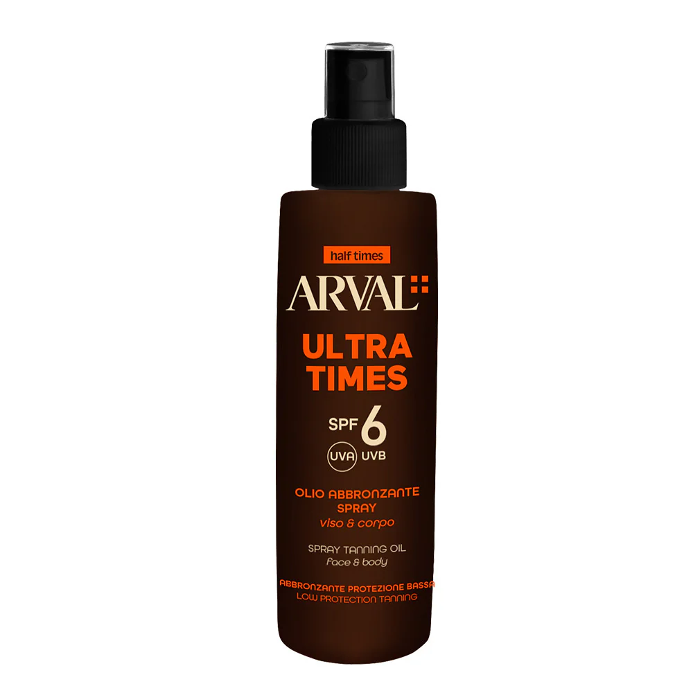 Half Times Ultra Times SPF6 - Olio Abbronzante Spray - Olio solare corpo bassa prot., Solare viso bassa prot.